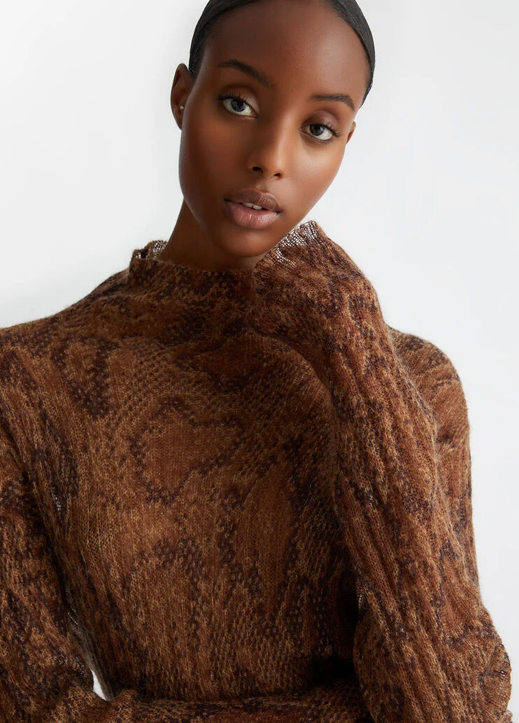 Printed wool-blend sweater