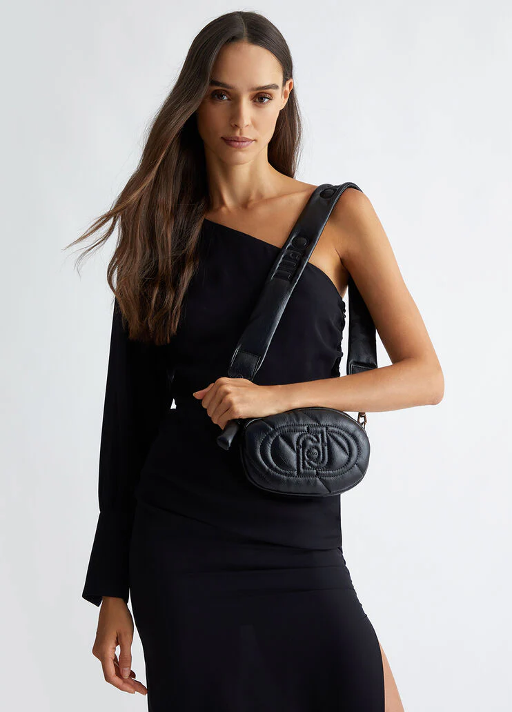 Glossy quilted crossbody bag