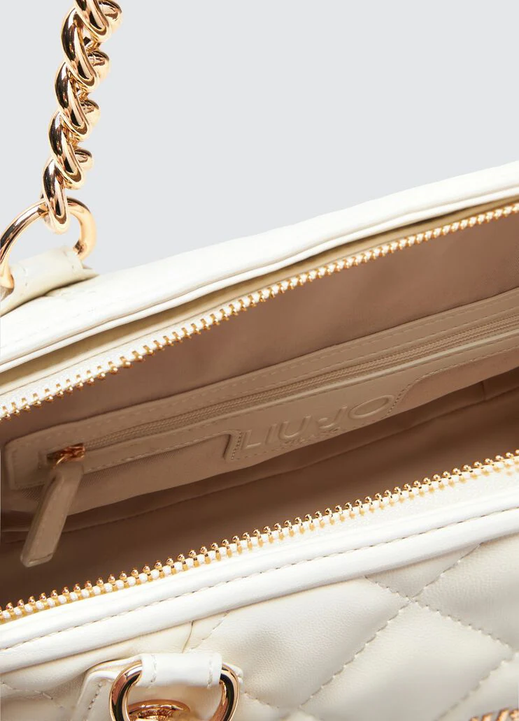 Quilted cream handbag