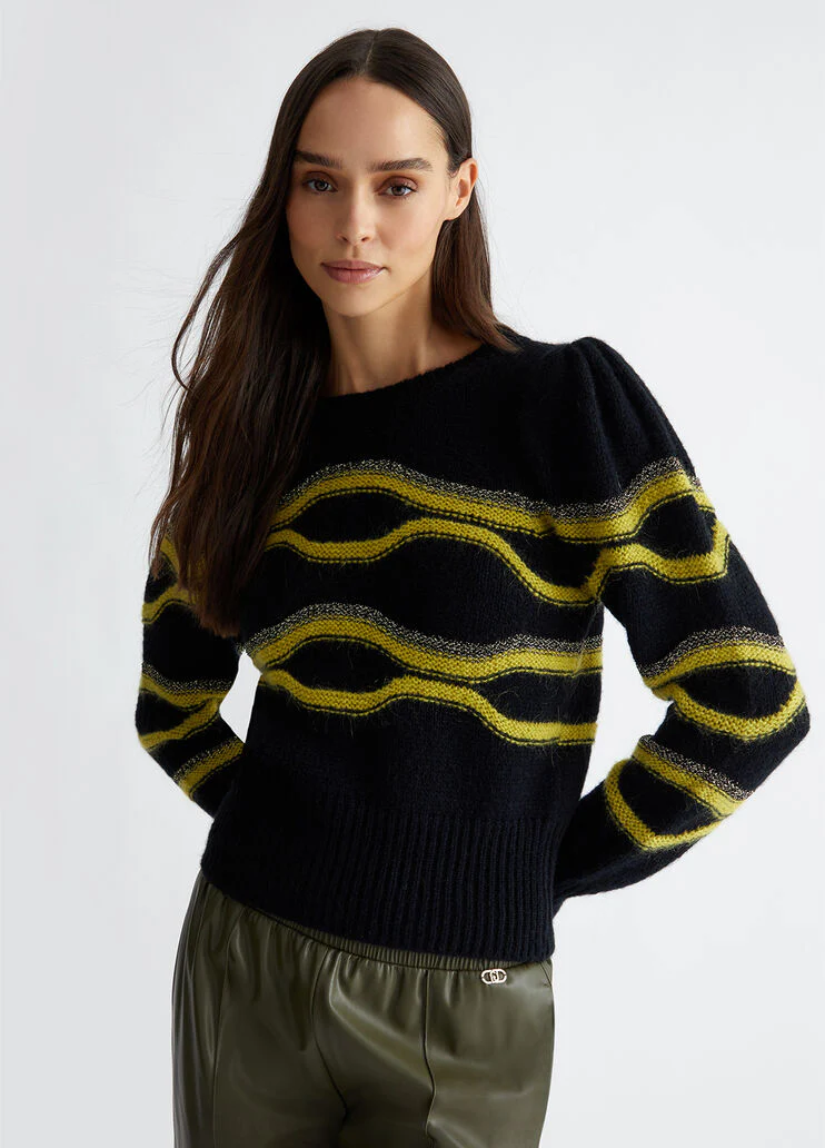 Alpaca-blend jacquard sweater