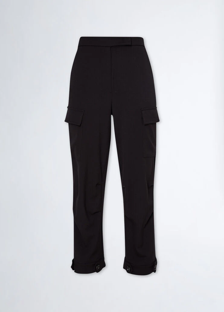 Stretch flannel cargo trousers