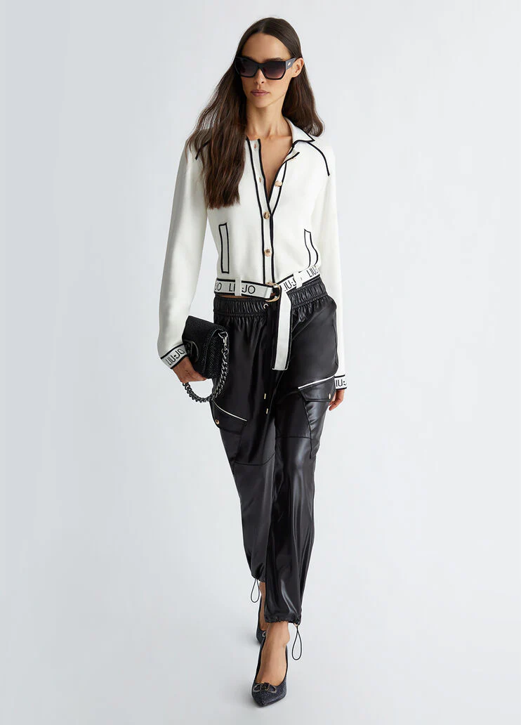 Jogging trousers in coated fabric