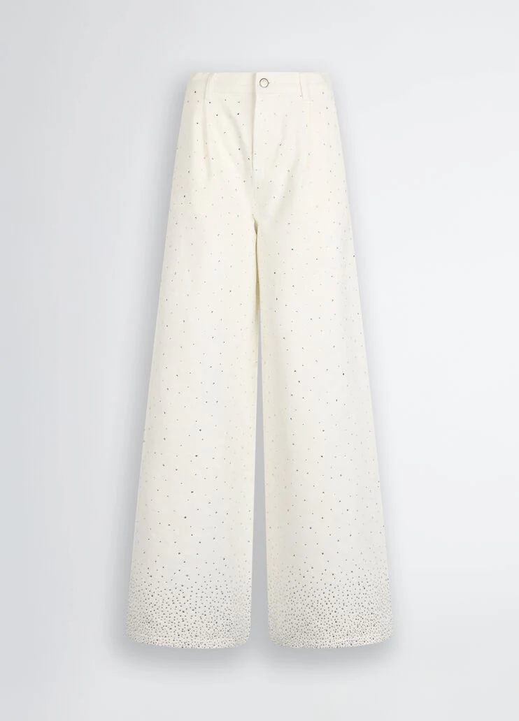 Flared jeans with rhinestones