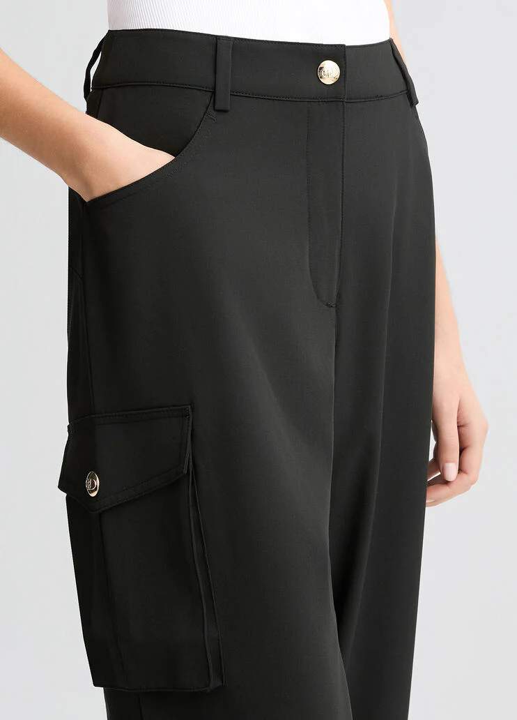 Black cargo trousers