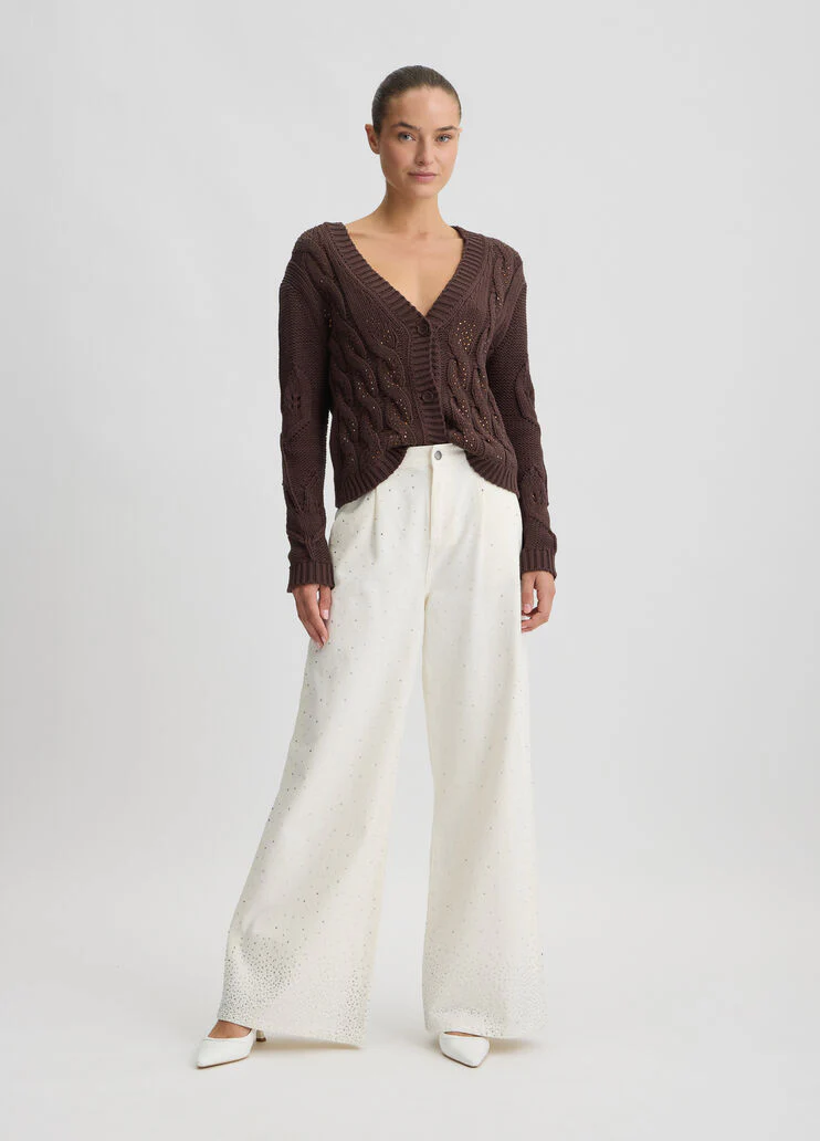 Cardigan with gemstones