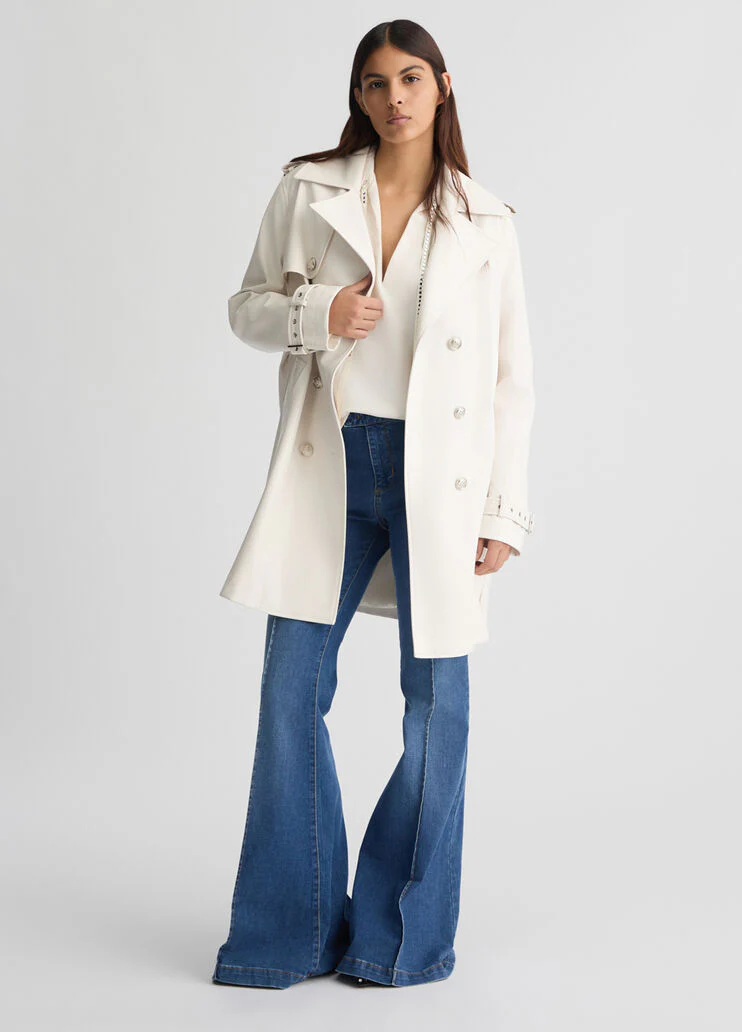 Coated fabric trench coat