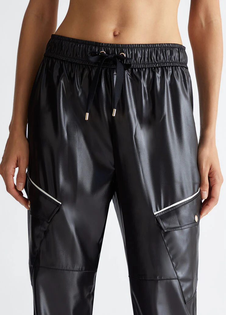 Jogging trousers in coated fabric