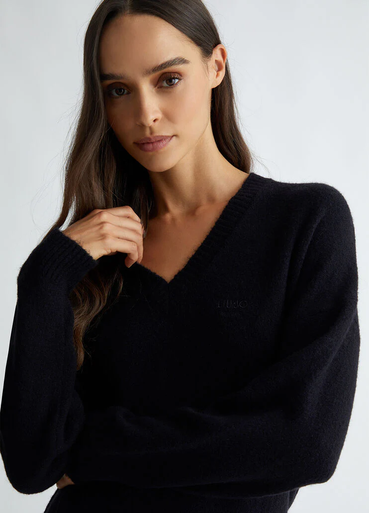 Wool-blend knit dress