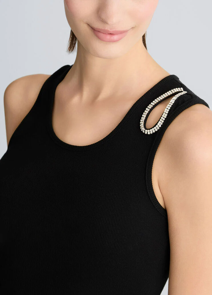 Black top with rhinestones