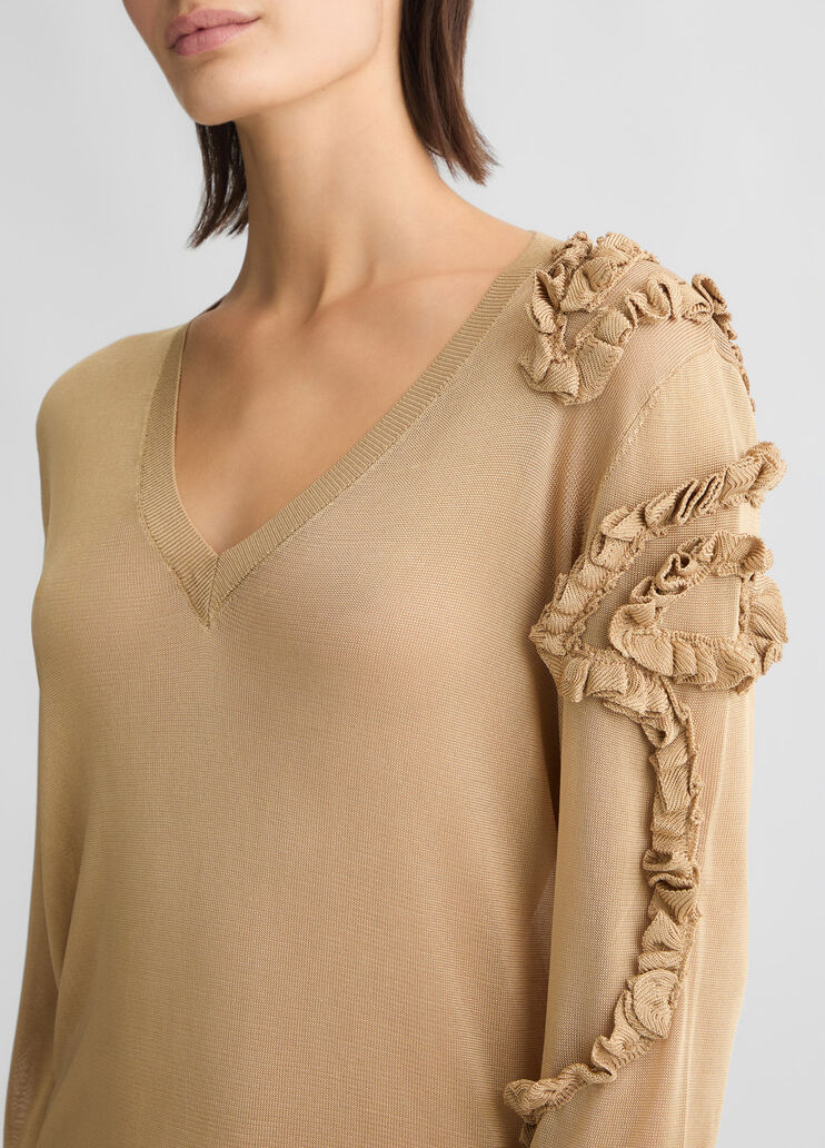 Beige jumper with ruching