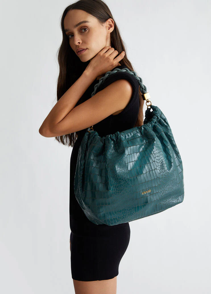 Crocodile-print handbag