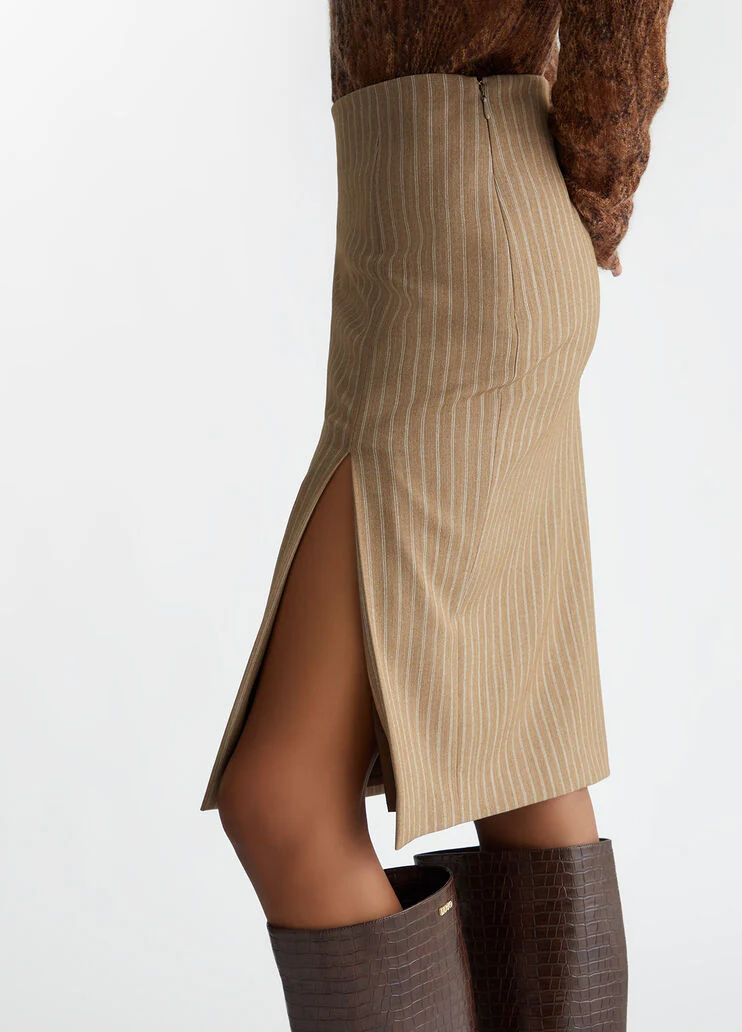 Pinstripe flannel skirt