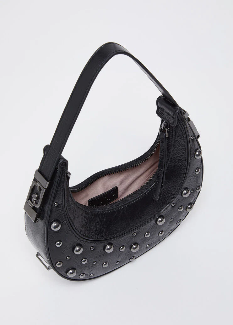 Studded glossy handbag