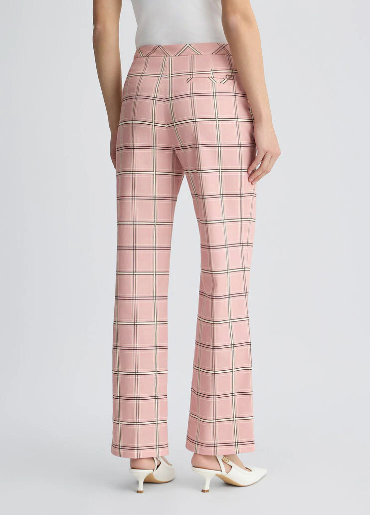 Flared check trousers