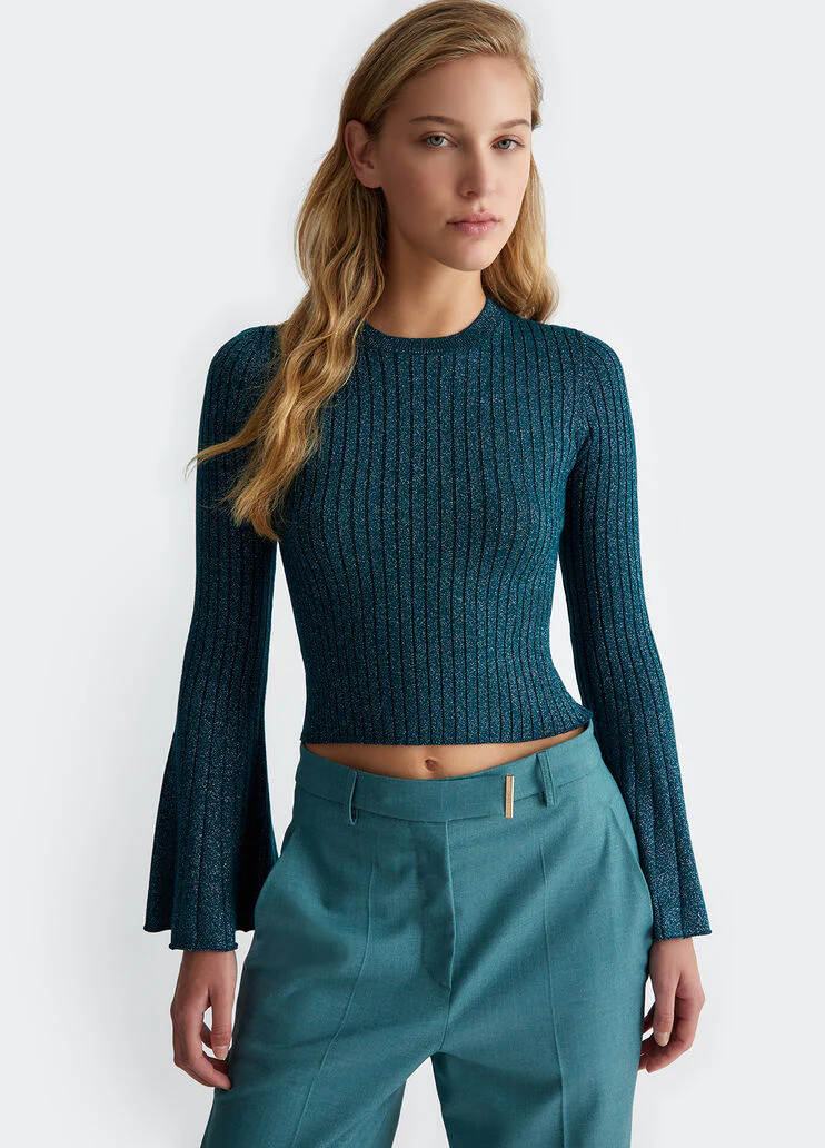 Ribbed lurex jumper