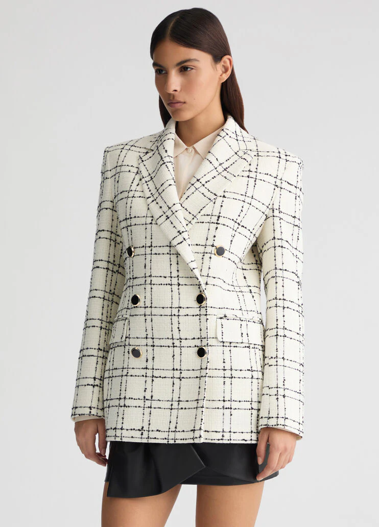 White chequered blazer