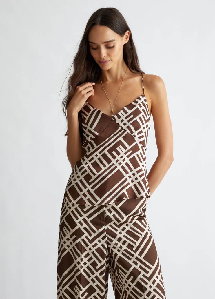 Top with geometric print