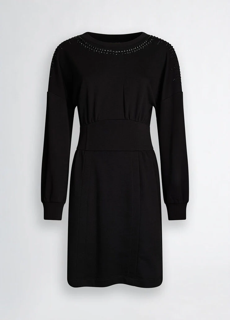 Short black sweatshirt dress
