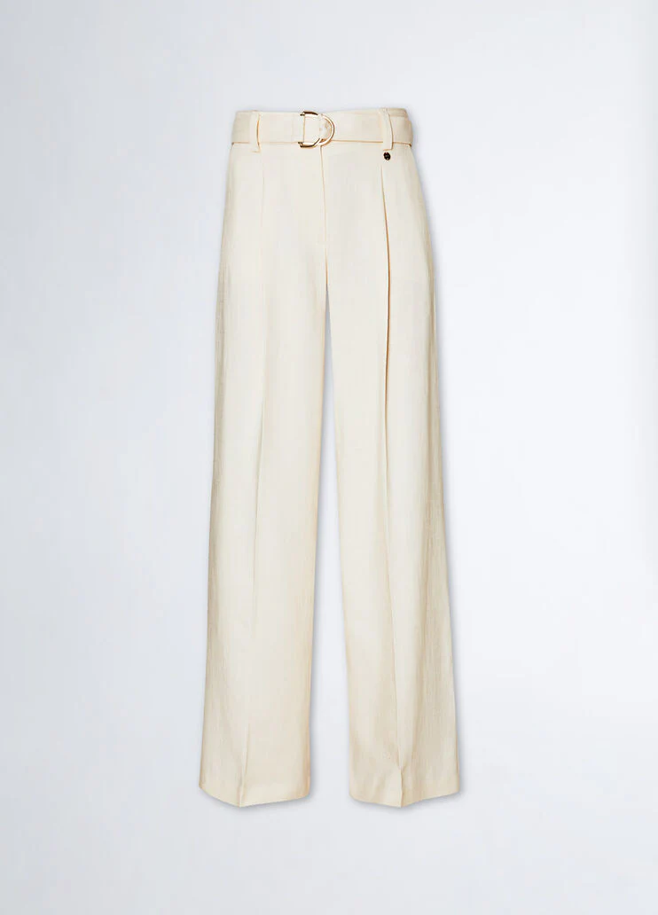 Ivory coloured palazzo trousers