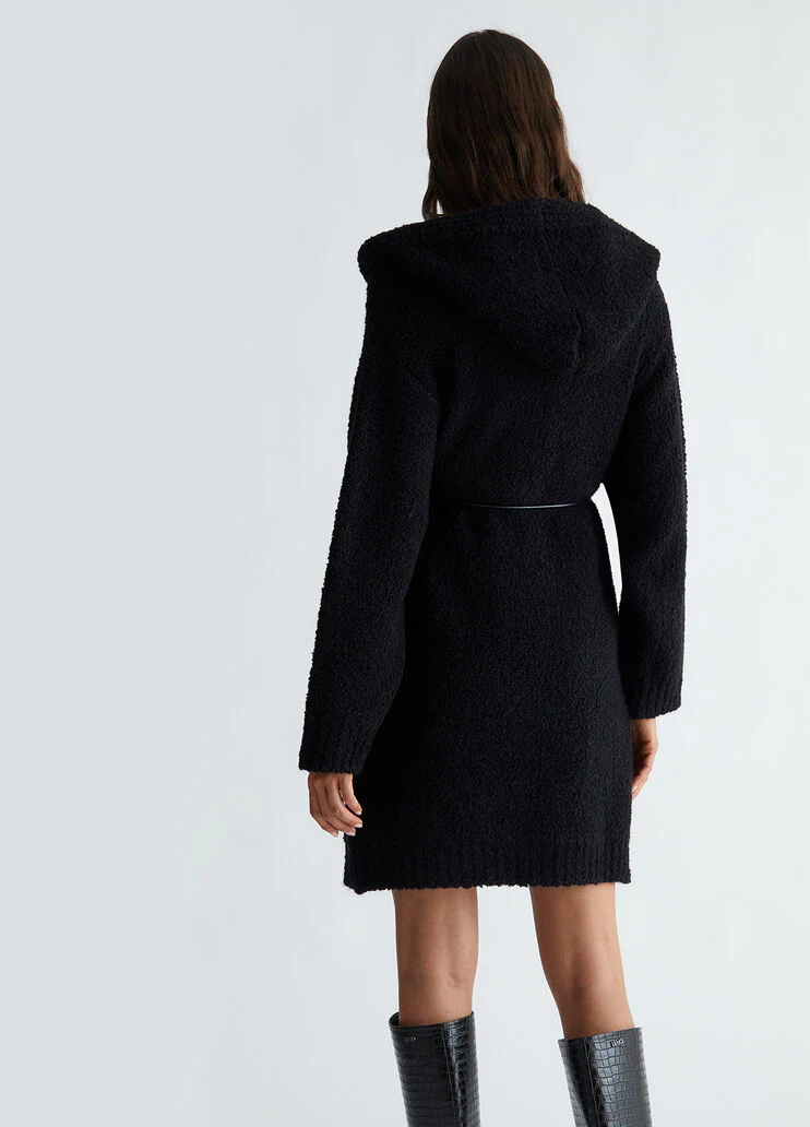 Wool blend knit coat