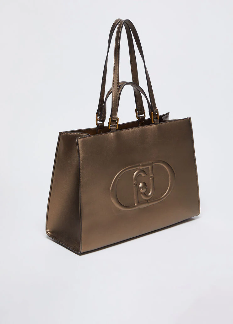 Shopping tote with monogram logo