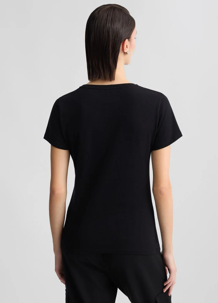 T-shirt with logo and gemstones