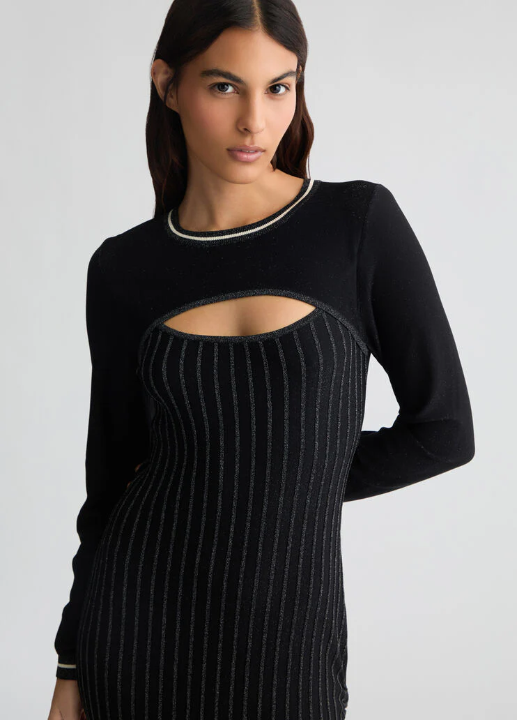 Black knit dress