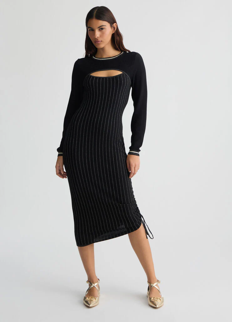 Black knit dress