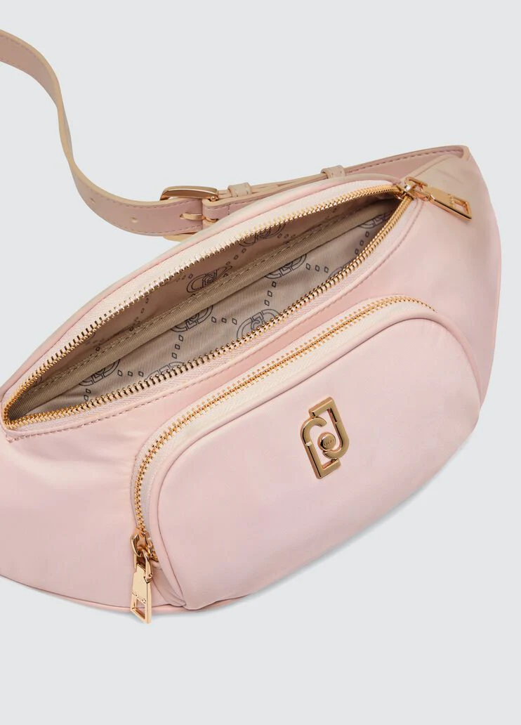 Nylon pouch bag with charm