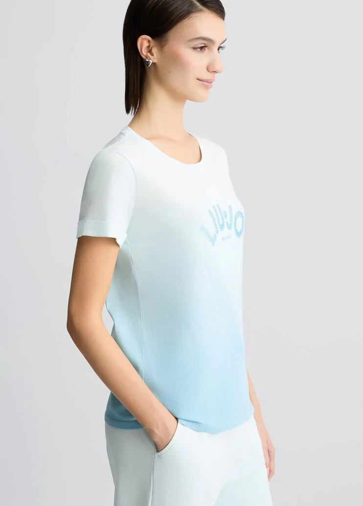 T-shirt with logo and gemstones