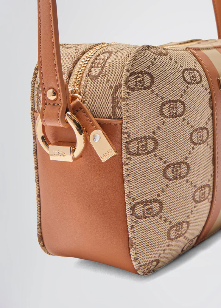 Jacquard crossbody bag with clutch