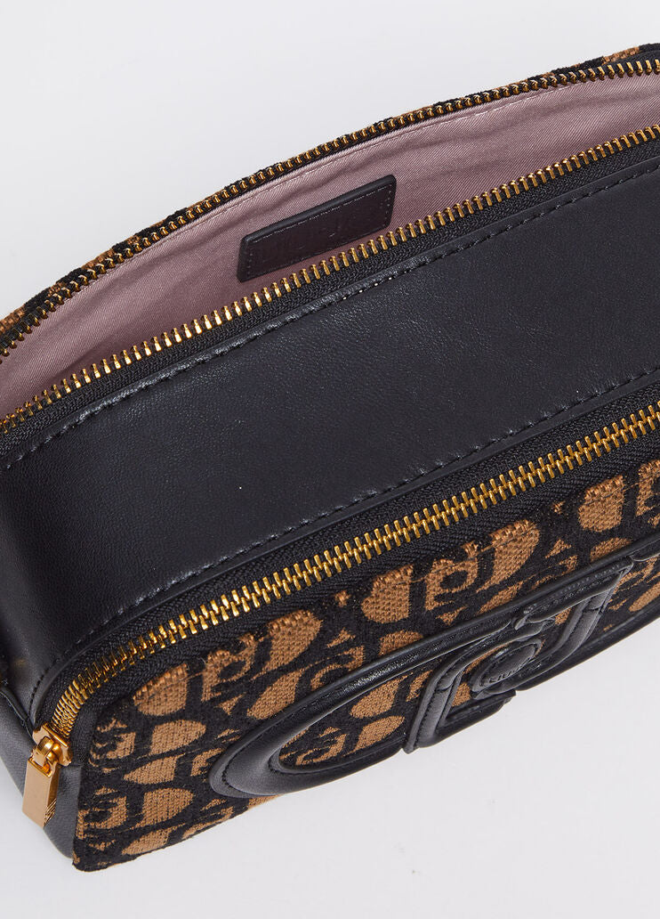 Jacquard crossbody bag with logo