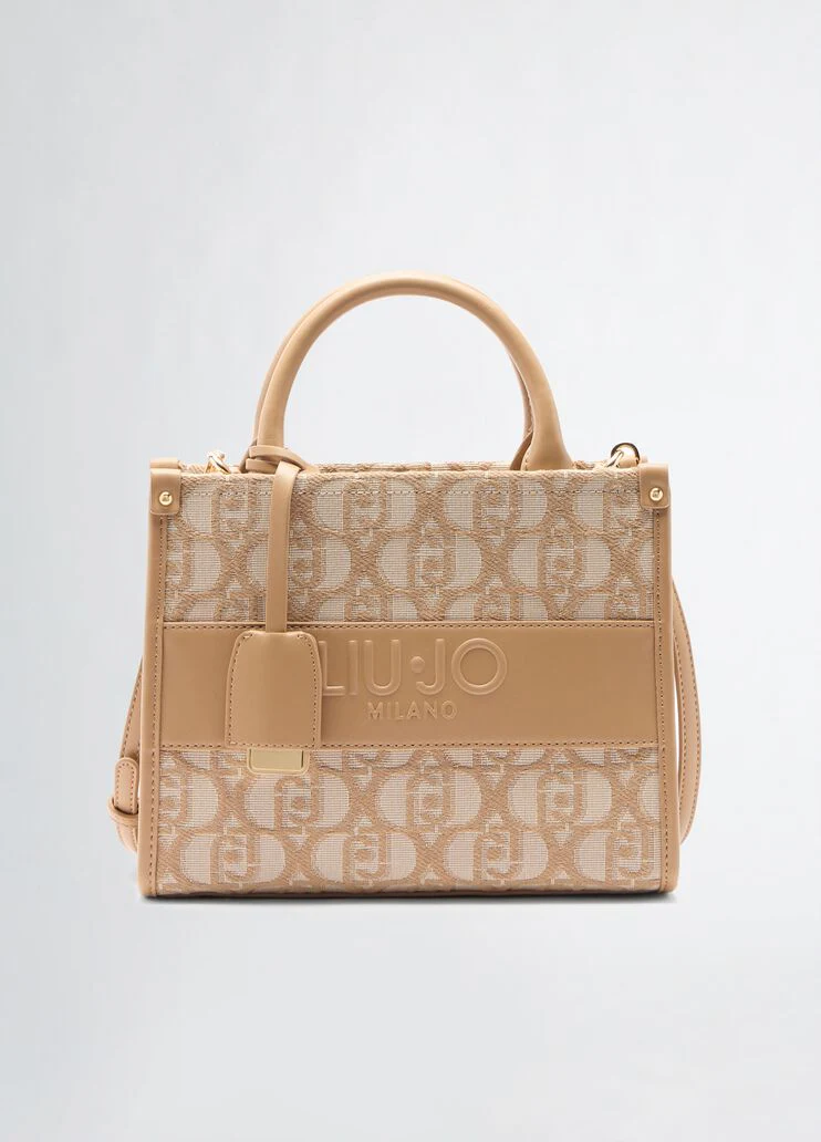 Jacquard shopping bag with logo