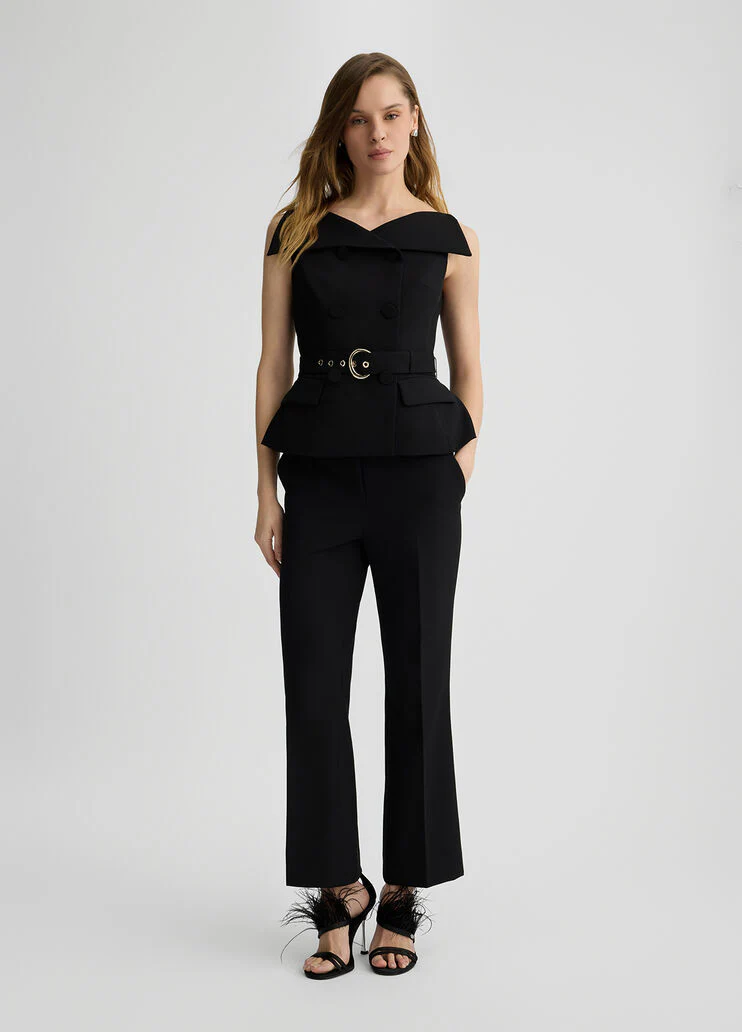 Cropped black trousers