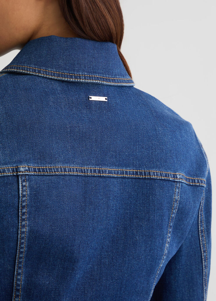 Denim jacket with rhinestones