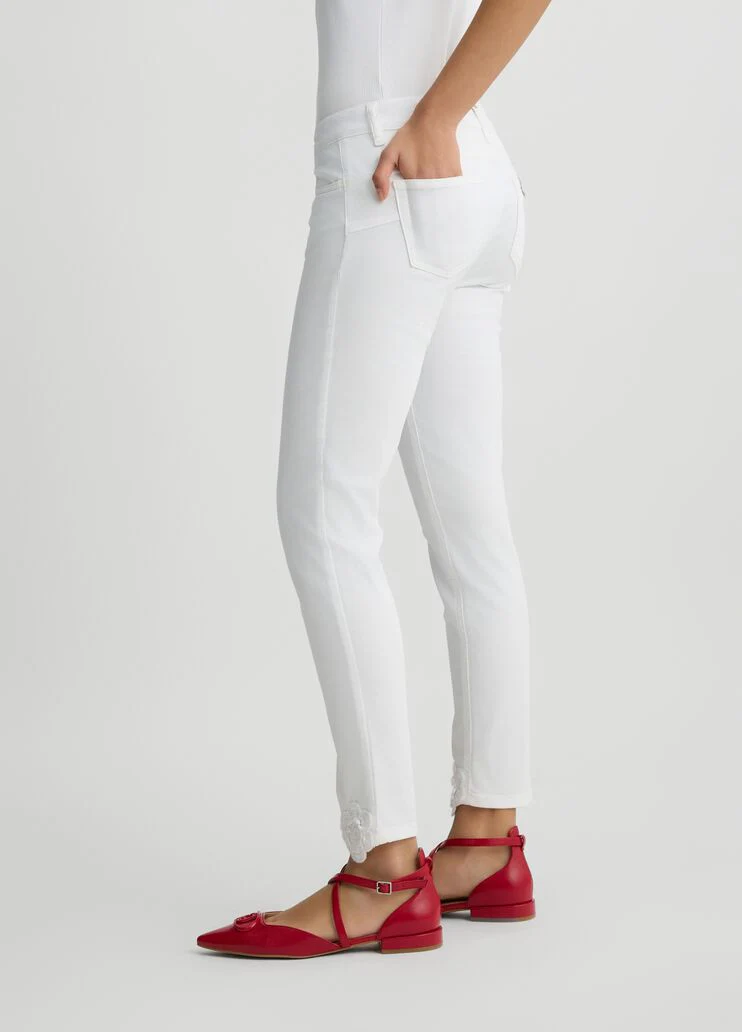 Skinny trousers with embroidery