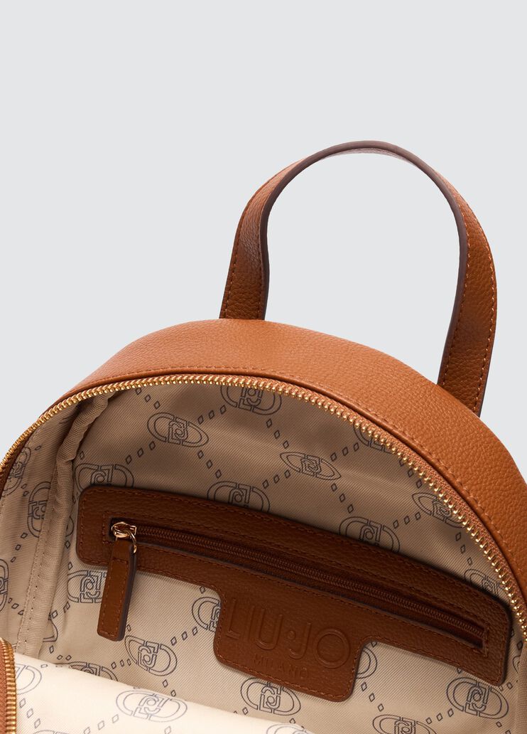 Brown backpack with logo