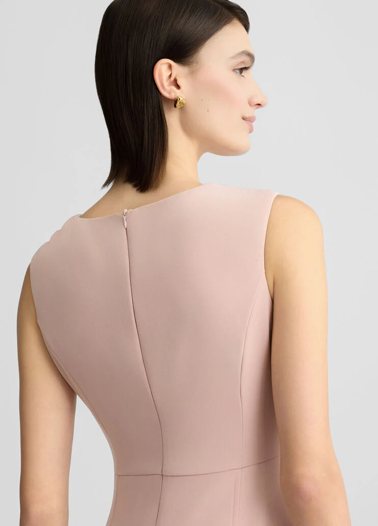 Pink crepe sheath dress