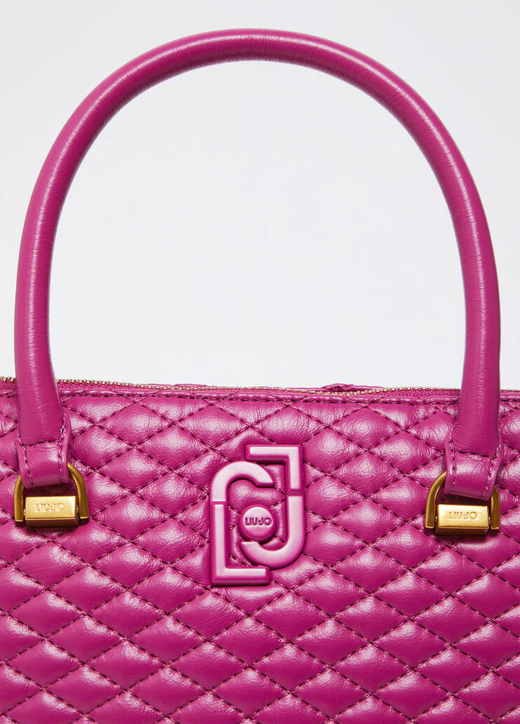 Glossy quilted handbag