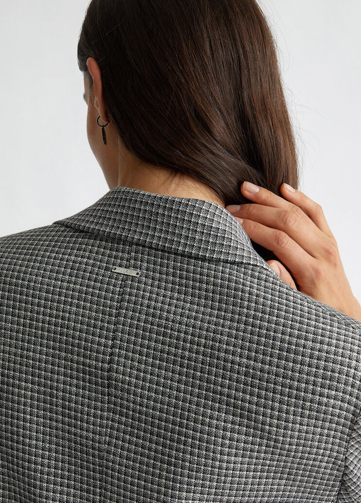 Cropped checked blazer