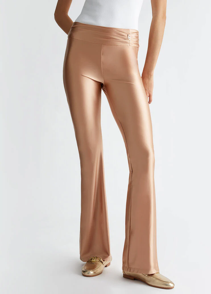 Shiny jersey trousers