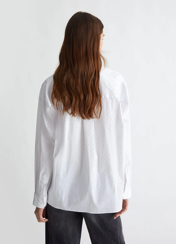 Oversized shirt with mini-studs