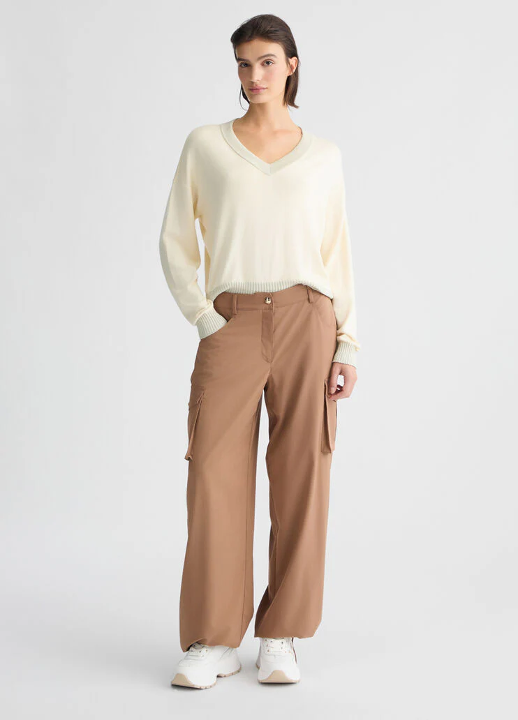 Beige cargo trousers