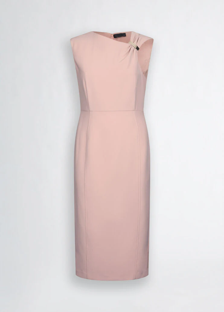 Pink crepe sheath dress