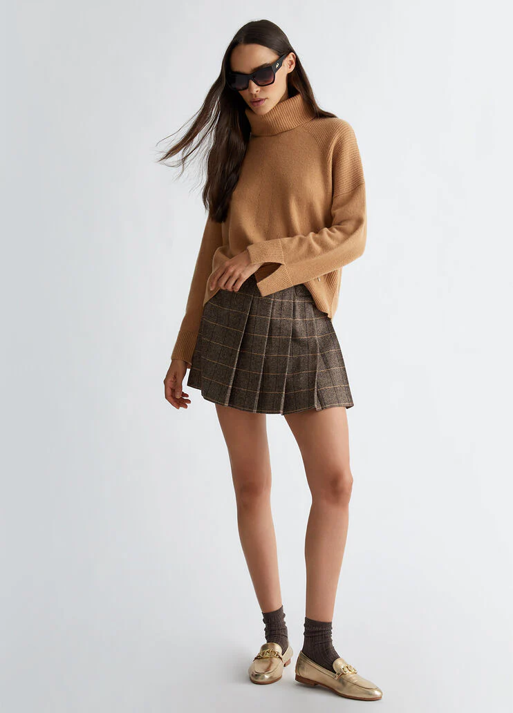 Chequered flannel miniskirt