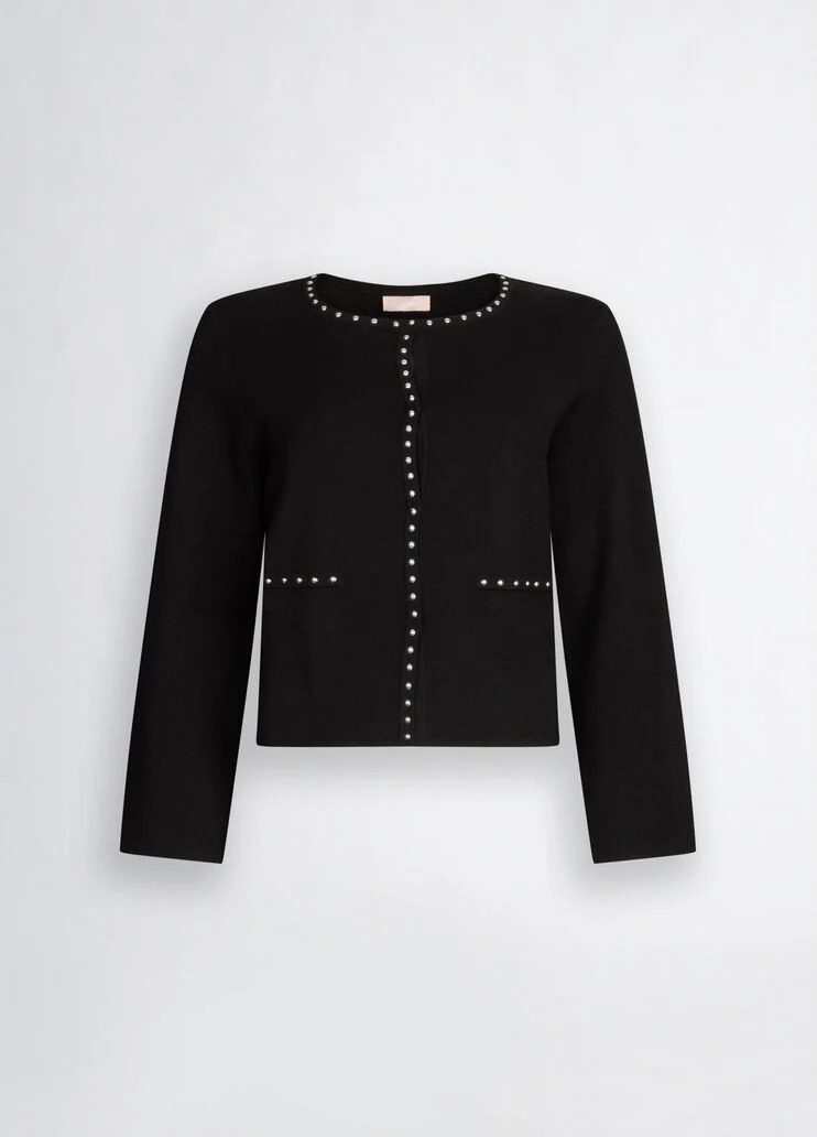 Knit jacket with studs
