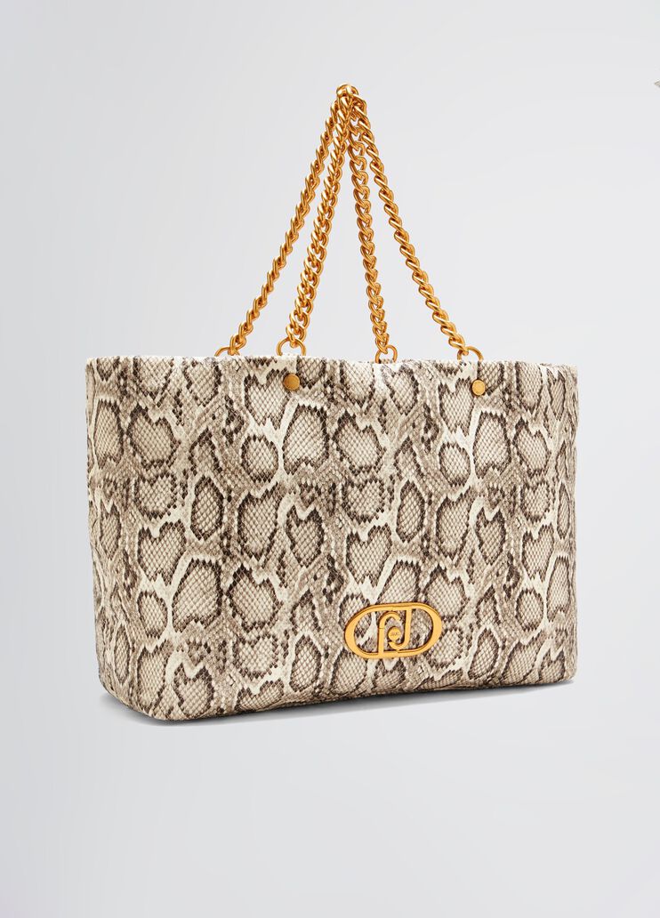 Snakeskin LaPuffy tote bag