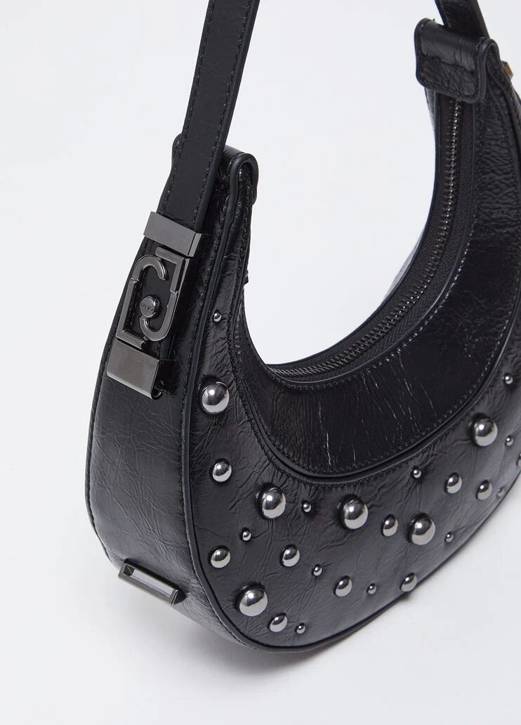 Studded glossy handbag