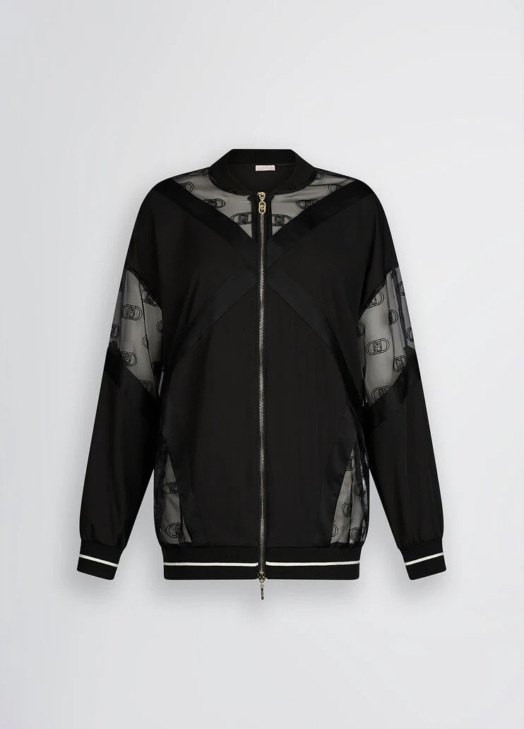 Jacket with zip and logo