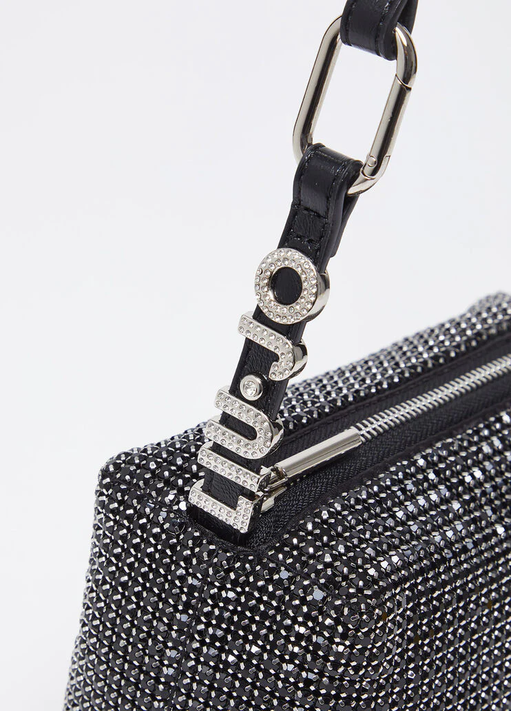 Shoulder bag with rhinestones